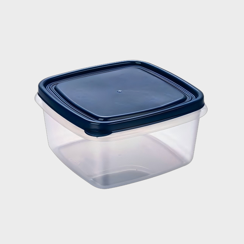 PFB022 1250ml Equilateral Square PP Mat- og landbruksbeholder med blått lokk