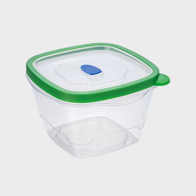 PFB029 1650 ml Deep Square PP matkonserveringsbeholder med ventilert grønt overstøpt lokk