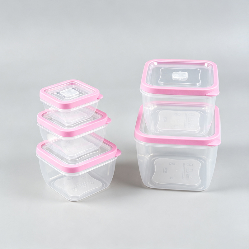 PFT004 330ml-2880ml 5-delt firkantet PP+TPE Mat- og landbruksbeholder Nestbart sett